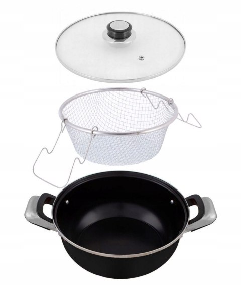 GARNEK Z KOSZYKIEM DO SMAŻENIA FRYTEK 4.0L 24cm