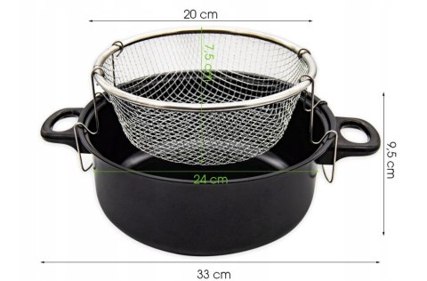 GARNEK Z KOSZYKIEM DO SMAŻENIA FRYTEK 4.0L 24cm