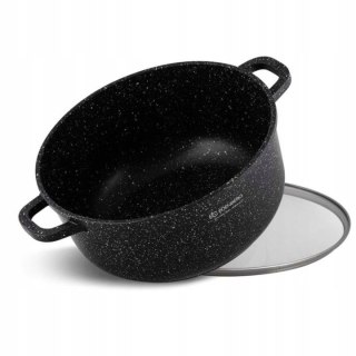 Garnek marmurkowy 32 cm 13,5 l pokrywka szklana indukcja powłoka non-stick