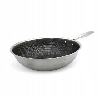 Patelnia WOK GŁĘBOKA 3.7L CIĘŻKA STALOWA 28CM INDUKCJA GAZ