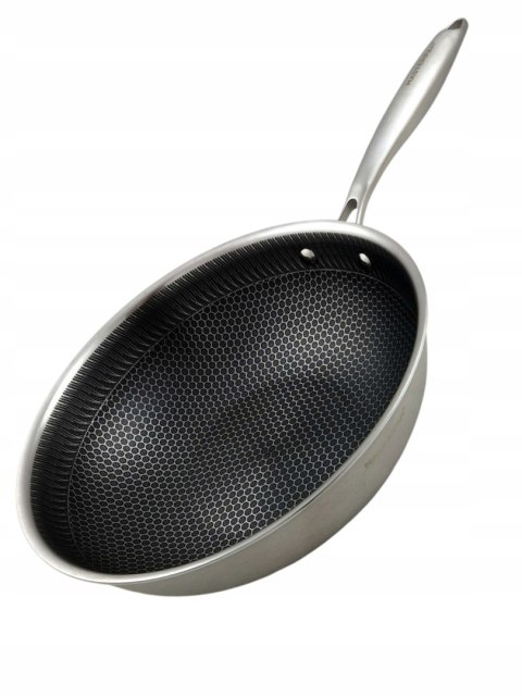 Patelnia WOK GŁĘBOKA 4.2L CIĘŻKA STALOWA 30CM INDUKCJA GAZ