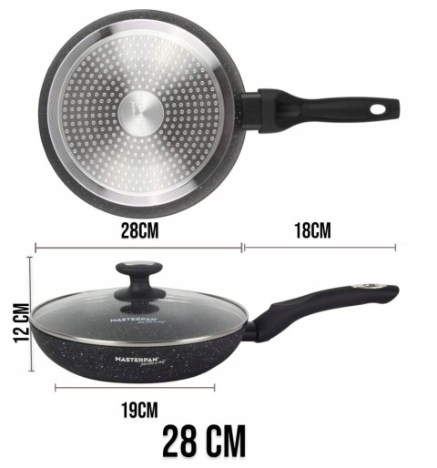 Patelnia tradycyjna Masterpan PREMIUM 28 cm granitowa