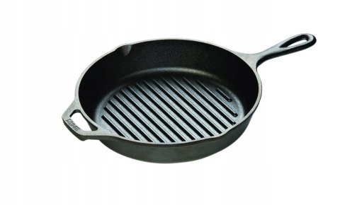 Patelnia żeliwna grillowa 26 cm - indukcja, kuchenka, piekarnik, solidna