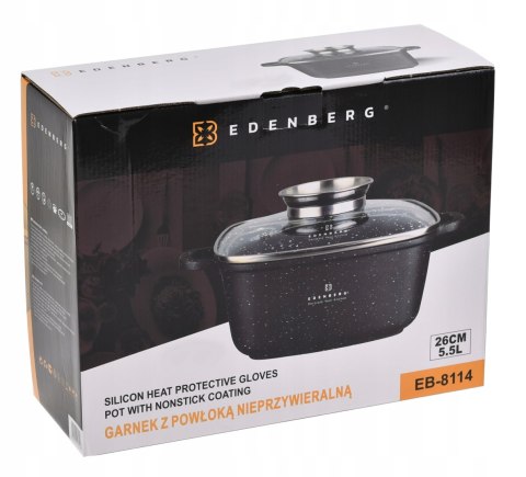 Brytfanna non-stick Edenberg Garnek kwadratowy marmurkowy 26cm 5.5L