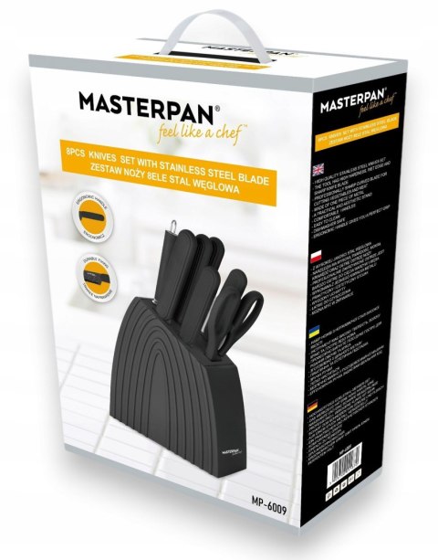 Komplet noży w pudełku Masterpan Noże w stojaku PREMIUM marmurkowe 5 szt.