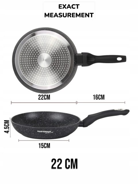 Patelnia tradycyjna Masterpan 22 cm aluminiowa