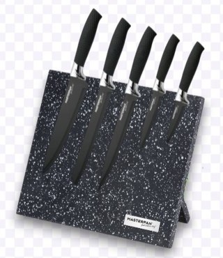 Stojak na noże MASTERPAN 24 cm czarny