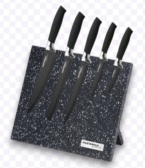 Stojak na noże MASTERPAN 24 cm czarny