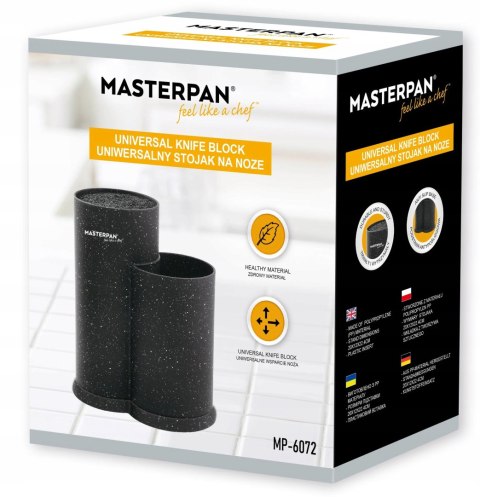 Stojak na noże Masterpan 22 cm czarny tworzywo sztuczne