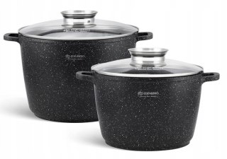 Zestaw GARNKÓW 2x GARNEK 10 / 6.2 L Powłoka Marmurkowa Indukcja Gaz