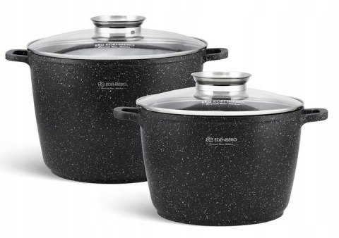 Zestaw GARNKÓW 2x GARNEK 10 / 6.2 L Powłoka Marmurkowa Indukcja Gaz