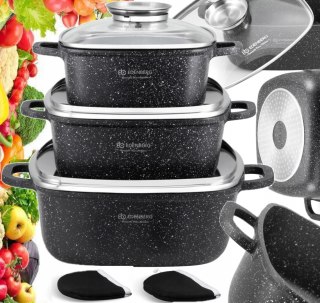 Zestaw garnków Edenberg marabel edenberg aluminiowe 8 el.