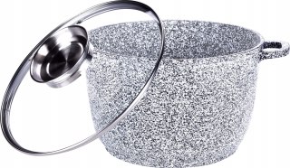 GARNEK ALUMINIUM GLEBOKI 28CM GRANIT MARMUR 10,0L MASTERPAN MP-2138