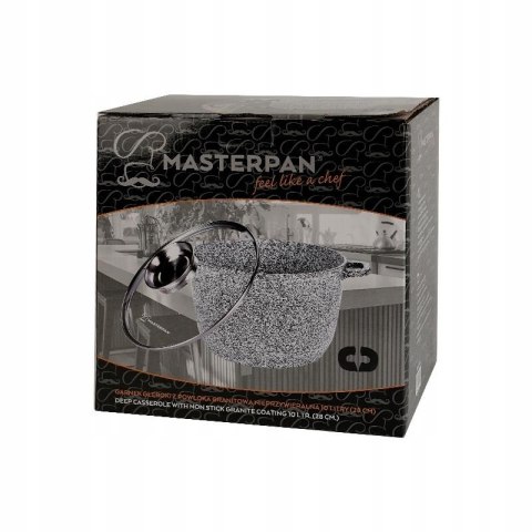 GARNEK ALUMINIUM GLEBOKI 28CM GRANIT MARMUR 10,0L MASTERPAN MP-2138