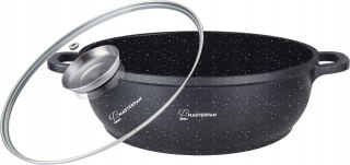 GARNEK ALUMINIUM NISKI ALA WOK 28CM 3,3L MARMUR MASTERPAN MP-2135