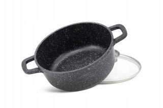 GARNEK ALUMINIUM OKRAGLY 24CM MARMUR Z INDUKCJA 4,5L MASTERPAN MP-2115