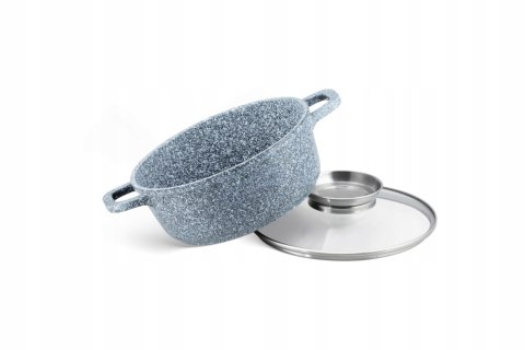 GARNEK ALUMINIUM OKRAGLY 26CM GRANIT MARMUR 5,5L MASTERPAN MP-2129