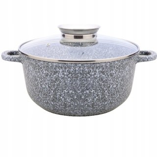 GARNEK ALUMINIUM OKRAGLY 28CM GRANIT MARMUR 6,5L MASTERPAN MP-2130