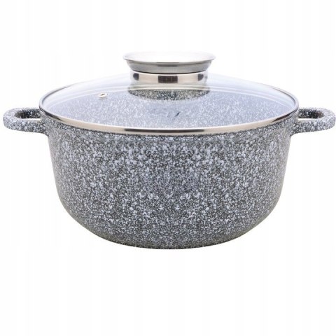 GARNEK ALUMINIUM OKRAGLY 28CM GRANIT MARMUR 6,5L MASTERPAN MP-2130