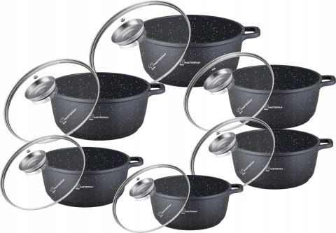 GARNKI ALUMINIUM 12E MARMUR 16CM/20CM/22CM/22CM/24CM/28CM MASTERPAN MP-2152