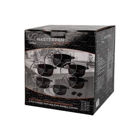 GARNKI ALUMINIUM 12E MARMUR 16CM/20CM/22CM/22CM/24CM/28CM MASTERPAN MP-2152