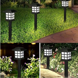 Lampa Ogrodowa 2 sztuki Solarna LED Lampki Gruntowe Czujnik Zmierzchu