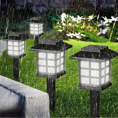 Lampa Ogrodowa 2 sztuki Solarna LED Lampki Gruntowe Czujnik Zmierzchu