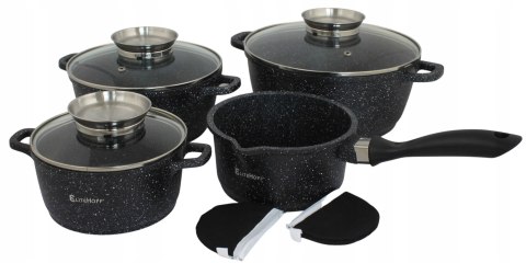 Zestaw garnków Elitehoff aluminiowe 9 el.
