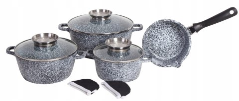 Zestaw garnków Elitehoff aluminiowe 9 el.