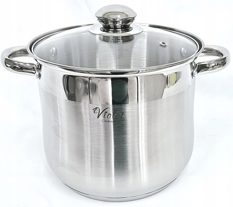 Garnek stalowy solidny tradycyjny Violet 4.8 l srebrny