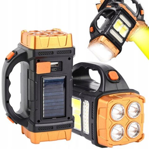 Latarka Solarna LED Szperacz POWERBANK USB Akumula
