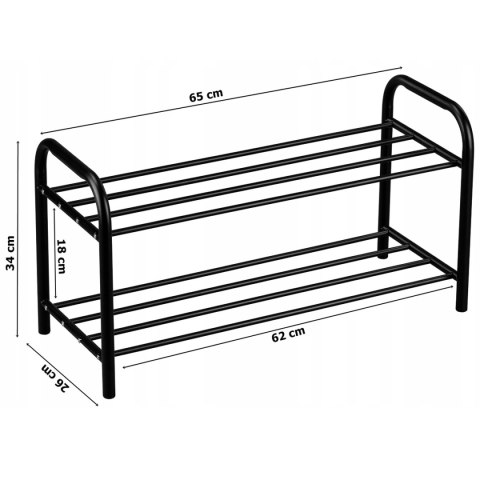 PÓŁKA NA BUTY METAL ORGANIZER SZAFKA STOJAK REGAŁ METALOWA CZARNA 1127