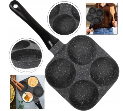 Patelnia do jajek i placków Brunbeste INDUKCJA 18 cm granitowa