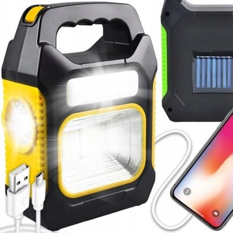 Wielofunkcyjna Latarka Solarno-LED - Warsztatowa, Wodoodporna, Uchwyt