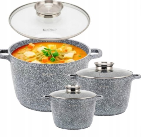 Zestaw garnków Elitehoff Premium aluminiowe 6 el.