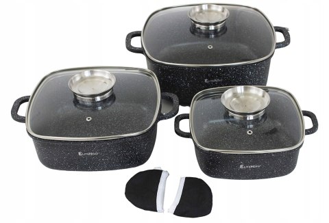 Zestaw garnków Elitehoff Premium aluminiowe 8 el.