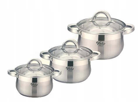 Zestaw garnków Miss Kitchen VIOLET stal nierdzewna 6 el.