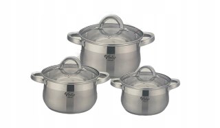 Zestaw garnków Miss Kitchen VIOLET stal nierdzewna 6 el.