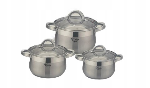 Zestaw garnków Miss Kitchen VIOLET stal nierdzewna 6 el.