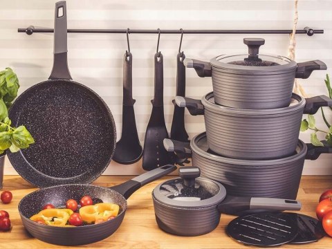 FUNKCJONALNY ZESTAW GARNKÓW 15 el. MARMUR GARNKI INDUKCJA EDENBERG 5642