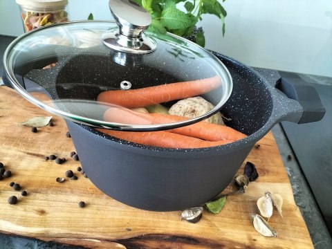 FUNKCJONALNY ZESTAW KOMPLET GARNKÓW 10 el. GARNKI MARMUROWE EDENBERG 5650
