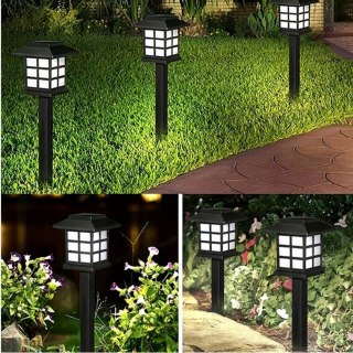 Lampa Ogrodowa 2 sztuki Solarna LED Lampki Gruntowe Czujnik Zmierzchu