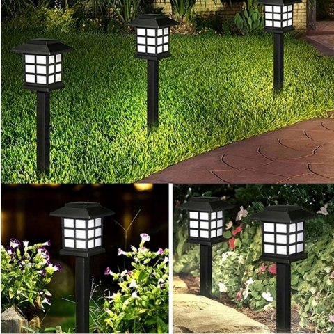Lampa Ogrodowa 2 sztuki Solarna LED Lampki Gruntowe Czujnik Zmierzchu