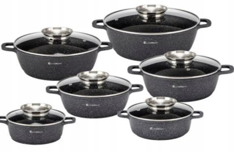 Zestaw garnków Elitehoff Marmur aluminiowe 14 el.