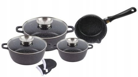 Zestaw garnków Elitehoff aluminiowe 9 el.