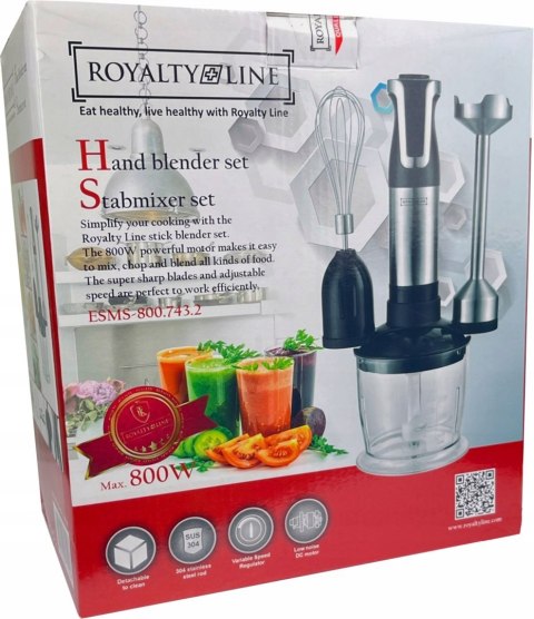 BLENDER RĘCZNY MIKSER WIELOFUNKCYJNY ZESTAW TURBO MALAKSER 800W ROBOT 3w1