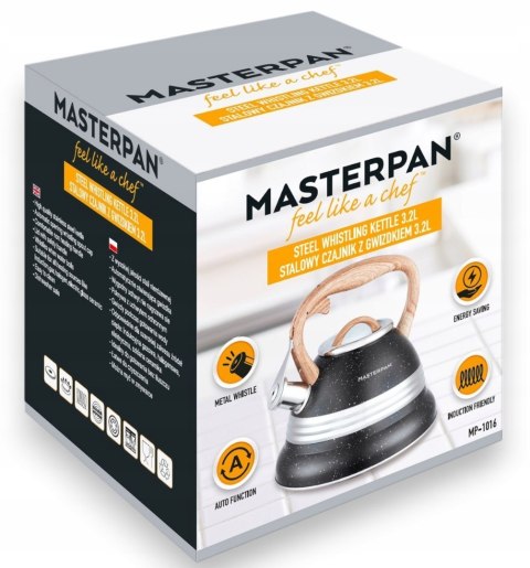 Czajnik tradycyjny stalowy Masterpan 3 l czarny