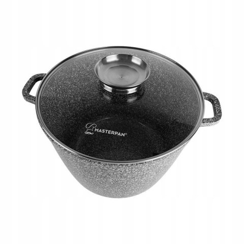 GARNEK ALUMINIUM GLEBOKI 28CM GRANIT MARMUR 10,0L MASTERPAN MP-2138