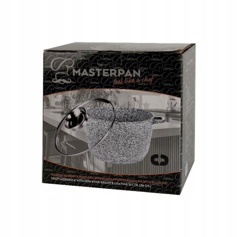 GARNEK ALUMINIUM GLEBOKI 28CM GRANIT MARMUR 10,0L MASTERPAN MP-2138