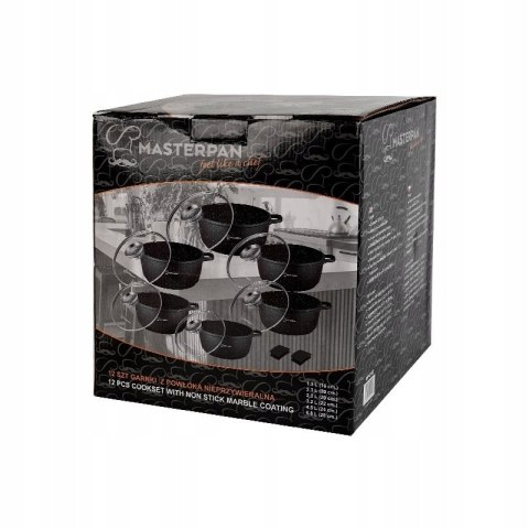 GARNKI ALUMINIUM 12E MARMUR 16CM/20CM/22CM/22CM/24CM/28CM MASTERPAN MP-2152